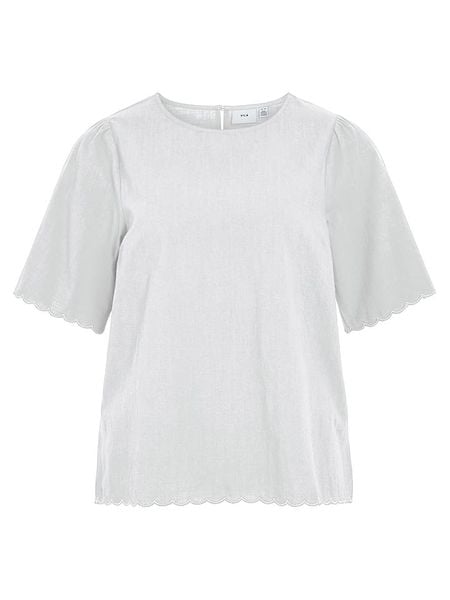 Vila Bluzka w kolorze szarym rozmiar: 34. Szare bluzki Vila, bez wzorów, z bawełny, bez kołnierzyka, bez ramiączek. Za 52.42 zł.