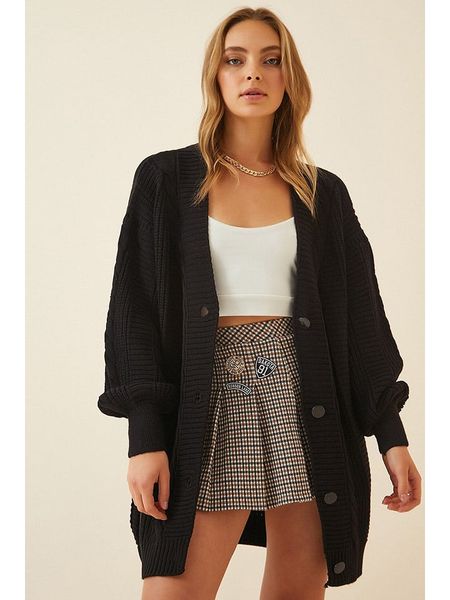 Happiness Istanbul Kardigan w kolorze czarnym rozmiar: onesize. Czarne kardigany Happiness Istanbul, bez wzorów. Za 78.84 zł.