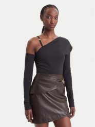 Guess Bluzka W6BP22 K6257 Czarny Slim Fit. Czarne bluzki Guess, l, z aplikacjami, z syntetyku, bez kołnierzyka, bez ramiączek. Za 294.99 zł.