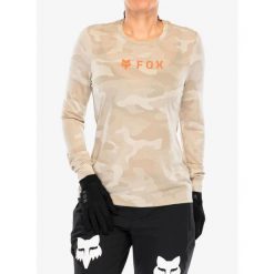 Bluza rowerowa damska Fox Ranger Tru Dri LS Jersey. Brązowe bluzy FOX, bez wzorów, z jersey, bez kaptura. Za 266.99 zł.
