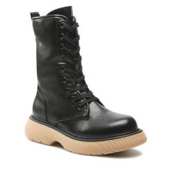 Trzewiki Jenny Fairy. Czarne botki Jenny Fairy, bez wzorów, bez obcasa, na płaskiej podeszwie, bez zapięcia. Za 199.99 zł.