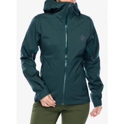 Kurtka przeciwdeszczowa damska Black Diamond Fineline Stretch Shell. Zielone kurtki sportowe Black Diamond, bez wzorów, bez kaptura, trekkingowe. Za 679.00 zł.