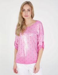 Bluzka w kropki. Bluzki Unisono, s, bez wzorów, z tkaniny, bez kołnierzyka, bez ramiączek. Za 129.00 zł.