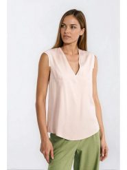 Nife Top w kolorze beżowym rozmiar: 42. Brązowe topy Nife, bez wzorów, z wiskozy, bez kołnierzyka, bez ramiączek. Za 145.26 zł.
