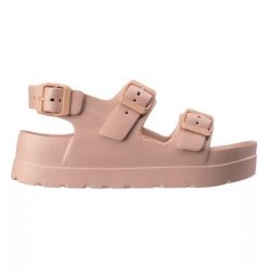 Sandały damskie Martes Naze Wo's - ciemnobeżowe, Rozmiar buta 37. Brązowe sandały MARTES, bez wzorów, z materiału, eleganckie, bez obcasa, bez zapięcia. Za 54.99 zł.