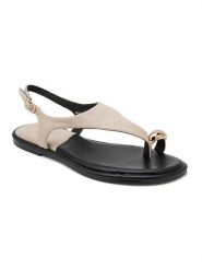 Sixth Sens Sandały w kolorze beżowym rozmiar: 38. Brązowe sandały Sixth Sens, bez wzorów, klasyczne, z otwartym noskiem, bez obcasa, bez zapięcia. Za 121.99 zł.