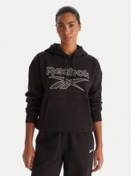 Reebok Bluza Cali RK25174CCW Czarny Regular Fit. Czarne bluzy sportowe Reebok, l, bez wzorów, z bawełny, bez kaptura. Za 199.99 zł.