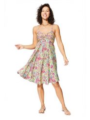 Aller Simplement Sukienka w kolorze zielono-różowym rozmiar: 34/36. Różowe sukienki Aller Simplement, bez wzorów, bez kołnierzyka, bez ramiączek, mini. Za 56.99 zł.