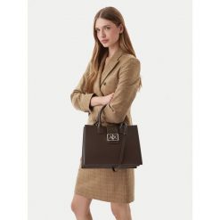 Torebka Armani Exchange. Brązowe torebki klasyczne Armani Exchange, bez wzorów, bez dodatków. Za 465.99 zł.