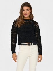 ONLY Sweter Linda 15311772 Czarny Regular Fit. Czarne swetry Only, l, bez wzorów, z syntetyku, bez ramiączek. Za 89.99 zł.