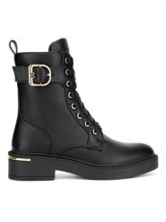 MEXX Botki MI001713543W Czarny. Czarne botki Mexx, bez wzorów, ze skóry, bez obcasa, na płaskiej podeszwie, bez zapięcia. Za 263.99 zł.