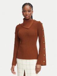 Elisabetta Franchi Golf MK-03S-66E2-V420 Brązowy Slim Fit. Brązowe golfy Elisabetta Franchi, s, bez wzorów, z wiskozy, bez ramiączek. Za 1,799.00 zł.