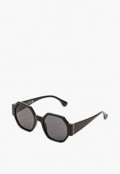 Czarne Okulary Przeciwsłoneczne z Geometryczną Oprawką i Filtrem UV Lioraya. Czarne okulary przeciwsłoneczne Born2be, bez wzorów, z jeansu, eleganckie. Za 29.99 zł.