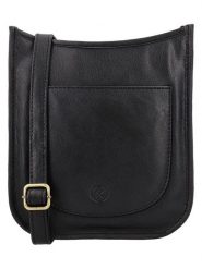 HIDE & STITCHES Skórzana torebka "Jura" w kolorze czarnym - 20 x 21 x 8 cm rozmiar: onesize. Czarne torby na ramię HIDE & STITCHES, bez wzorów, z materiału, na ramię, bez dodatków. Za 217.99 zł.