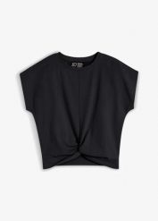 Krótki T-shirt z czystej bawełny organicznej. Brązowe t-shirty bonprix, bez wzorów, z bawełny, bez kołnierzyka, bez ramiączek. Za 52.99 zł.