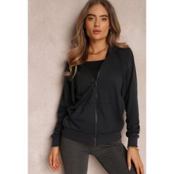Granatowa Bluza Rhodothee. Niebieskie bluzy Renee, na jesień, l, bez wzorów, z dzianiny, bez kaptura. Za 44.99 zł.