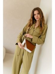 Anna Morellini Skórzana torebka "Lola" w kolorze jasnobrązowo-białym - 24 x 18 x 6 cm rozmiar: onesize. Brązowe torby na ramię Anna Morellini, bez wzorów, z materiału, na ramię, bez dodatków. Za 195.99 zł.