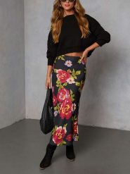 Milan Kiss Spódnica w kolorze czarnym ze wzorem rozmiar: S. Czarne spódnice Milan Kiss, s, bez wzorów, maxi. Za 152.99 zł.