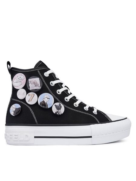KARL LAGERFELD Trampki KL60459 Czarny. Czarne trampki KARL LAGERFELD, bez wzorów, z materiału, bez zapięcia. Za 704.99 zł.