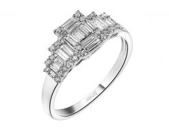 Pierścionek z białego złota z diamentami - 0,38 ct - próba 585. Białe pierścionki Apart, z diamentem, złote. Za 6,590.00 zł.