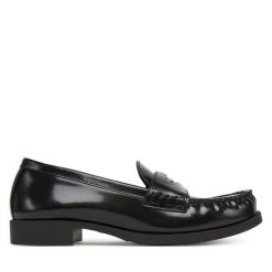 Lordsy LOVE MOSCHINO. Czarne lordsy Love Moschino, bez wzorów, bez obcasa, bez zapięcia. Za 849.99 zł.