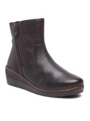 Go Soft Botki WI23-WARUNA-05 Brązowy. Brązowe botki GO SOFT, bez wzorów, ze skóry, bez obcasa, na koturnie, bez zapięcia. Za 136.99 zł.