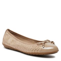 Baleriny Caprice. Brązowe baleriny Caprice, bez wzorów, bez obcasa. Za 189.99 zł.