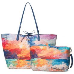 Desigual wielokolorowa torebka Bols Landscape Nimbu. Torebki klasyczne Desigual, bez wzorów, bez dodatków. W wyprzedaży za 278.00 zł.