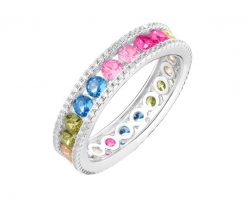 Pierścionek srebrny z cyrkoniami - Eternity. Szare pierścionki Apart, z cyrkonią, srebrne. Za 189.00 zł.