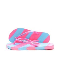 Klapki damskie Havaianas Slim Color Fun. Czerwone klapki Havaianas, bez wzorów, z materiału, bez obcasa. Za 165.50 zł.