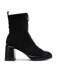Hispanitas Botki HI254230 Czarny. Czarne botki Hispanitas, bez wzorów, z materiału, bez obcasa, na słupku, bez zapięcia. Za 749.99 zł.