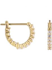 U.S. Polo Assn. Pozłacane kolczyki-kreole z kryształami rozmiar: onesize. Żółte kolczyki U.S. Polo Assn., z kryształem, metalowe. Za 65.99 zł.