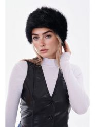 Lucky Bees Czapka w kolorze czarnym rozmiar: onesize. Czarne czapki Lucky Bees, bez wzorów, z futra. Za 100.52 zł.