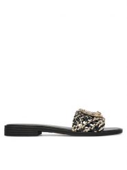 Just Cavalli Klapki 80RA3S83 ZSE38 Czarny. Czarne klapki Just Cavalli, bez wzorów, z materiału, bez obcasa. Za 841.99 zł.