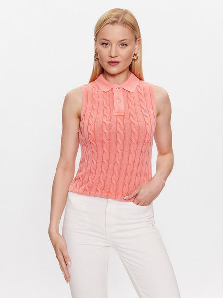 Polo Ralph Lauren Polo 211905650002 Koralowy Regular Fit. Pomarańczowe koszulki polo Polo Ralph Lauren, xs, bez wzorów, z bawełny, bez kołnierzyka, bez ramiączek. Za 589.99 zł.