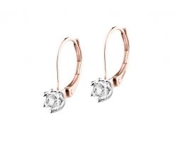 Kolczyki z różowego i białego złota z brylantami - 0,15 ct - próba 585. Białe kolczyki Apart, z brylantem, złote. Za 2,490.00 zł.