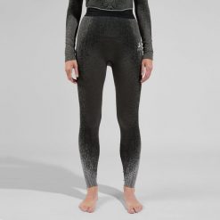 Legginsy termoaktywne damskie Odlo POW BLACKCOMB ECO. Czarne bielizna sportowa Odlo, bez wzorów. Za 359.99 zł.