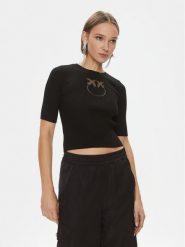 Pinko Sweter Tritone 102017 A18M Czarny Slim Fit. Czarne swetry Pinko, m, bez wzorów, z wełny, bez ramiączek. Za 449.99 zł.