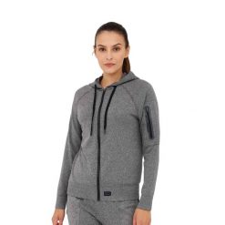 Bluza damska wełniana z kapturem Brubeck OUTDOOR MERINO. Szare bluzy sportowe Brubeck, s, bez wzorów, z elastanu, z kapturem. Za 399.00 zł.