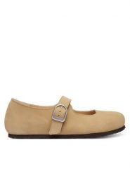 Birkenstock Baleriny Santa Clarita 1031613 Beżowy. Brązowe baleriny Birkenstock, bez wzorów, ze skóry, bez obcasa. Za 599.99 zł.