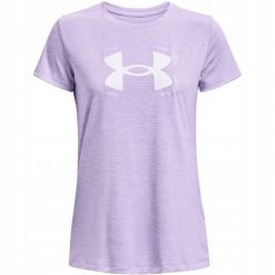 Damska Koszulka Z Krótkim Rękawem Z Grafiką Tech Twist. Fioletowe bluzki Under Armour, bez wzorów, sportowe, bez kołnierzyka, bez ramiączek. Za 161.99 zł.