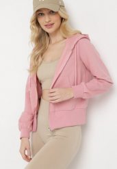 Różowa Bluza z Kapturem Zapinana na Zamek Błyskawiczny Etarvia. Czerwone bluzy Born2be, na lato, xl, bez wzorów, z kapturem. W wyprzedaży za 59.49 zł.