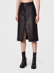 Notes Du Nord Spódnica skórzana Emma 12806 Czarny Slim Fit. Czarne spódnice Notes du Nord, bez wzorów, ze skóry. Za 1,339.00 zł.