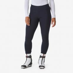 Legginsy do narciarstwa biegowego damskie Wedze 500. Niebieskie legginsy WED'ZE, l, bez wzorów, z materiału, z podwyższonym stanem, długie. Za 159.99 zł.