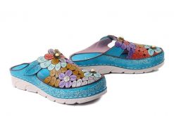 LAURA VITA 0007644 Dorry 22 bleu, klapki damskie. Niebieskie klapki Laura Vita, bez wzorów, ze skóry, bez obcasa. Za 305.92 zł.