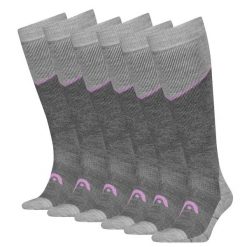 Skarpety narciarskie dla dorosłych HEAD Kneehigh 6 par. Fioletowe skarpety Head, bez wzorów, z elastanu. Za 303.99 zł.