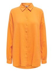 ONLY Koszula w kolorze pomarańczowym rozmiar: XS. Pomarańczowe koszule Only, xs, bez wzorów, z bawełny, bez kołnierzyka, bez ramiączek. Za 48.39 zł.