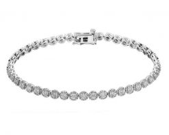 Bransoletka z białego złota z diamentami - 18 cm - 1,00 ct - próba 585. Białe bransoletki Apart, z diamentem, złote. Za 15,390.00 zł.