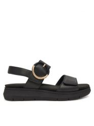 Remonte Sandały CEO-D2K50-00 Czarny. Czarne sandały Remonte, bez wzorów, z materiału, bez obcasa, na płaskiej podeszwie, bez zapięcia. Za 369.99 zł.