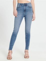 Jeansy skinny high waist - niebieski. Niebieskie jeansy Sinsay, l, bez wzorów, z podwyższonym stanem. Za 49.99 zł.